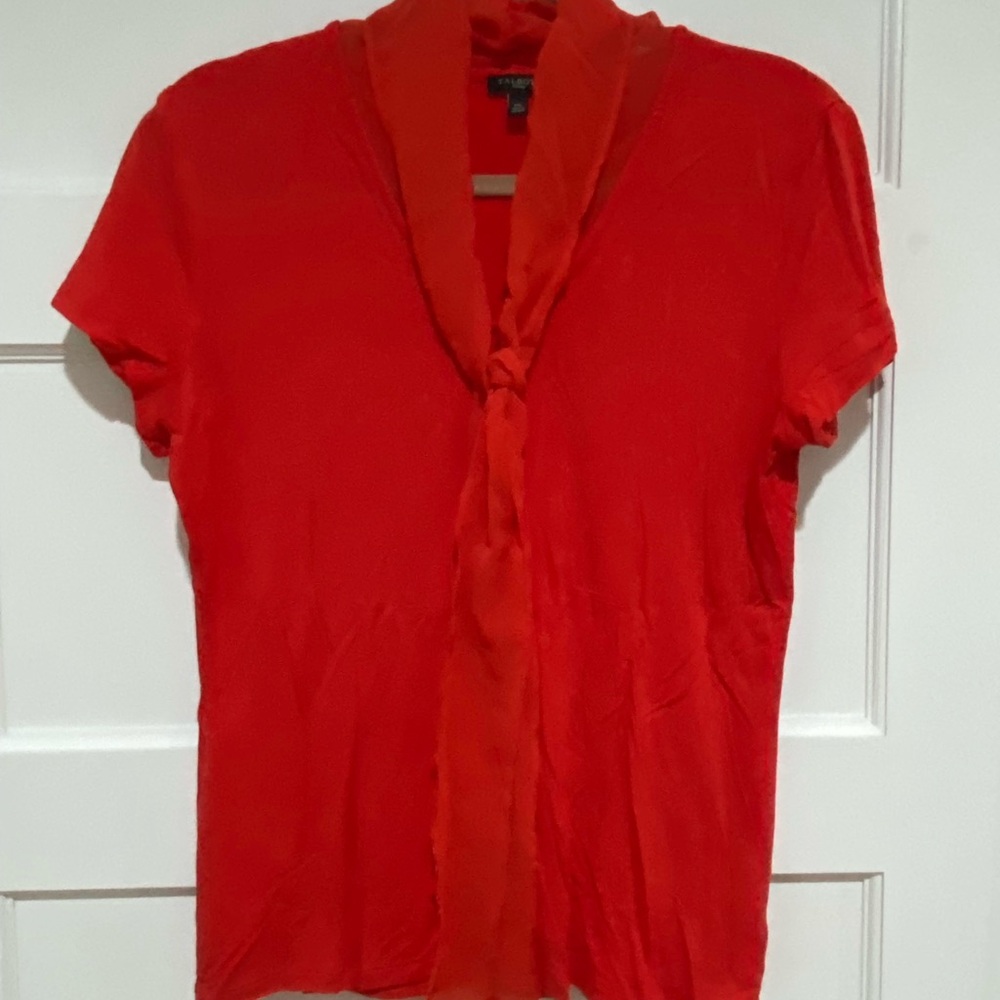 Red Short Sleeve Blouse